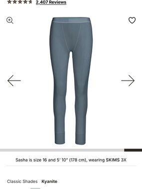 SKIMS Ribbed Seamless Leggings in Kyanite Blue